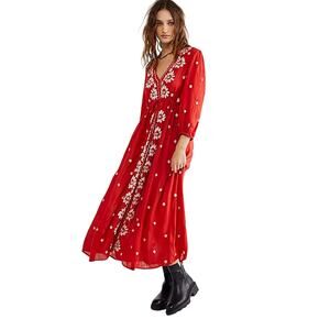 FREE PEOPLE - Embroidered
Fable Midi Dress in Rock N' Roll Red
Combo - NWOT